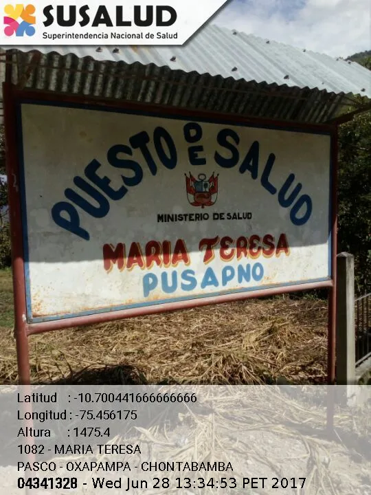 Maria Teresa en Chontabamba, Pasco
