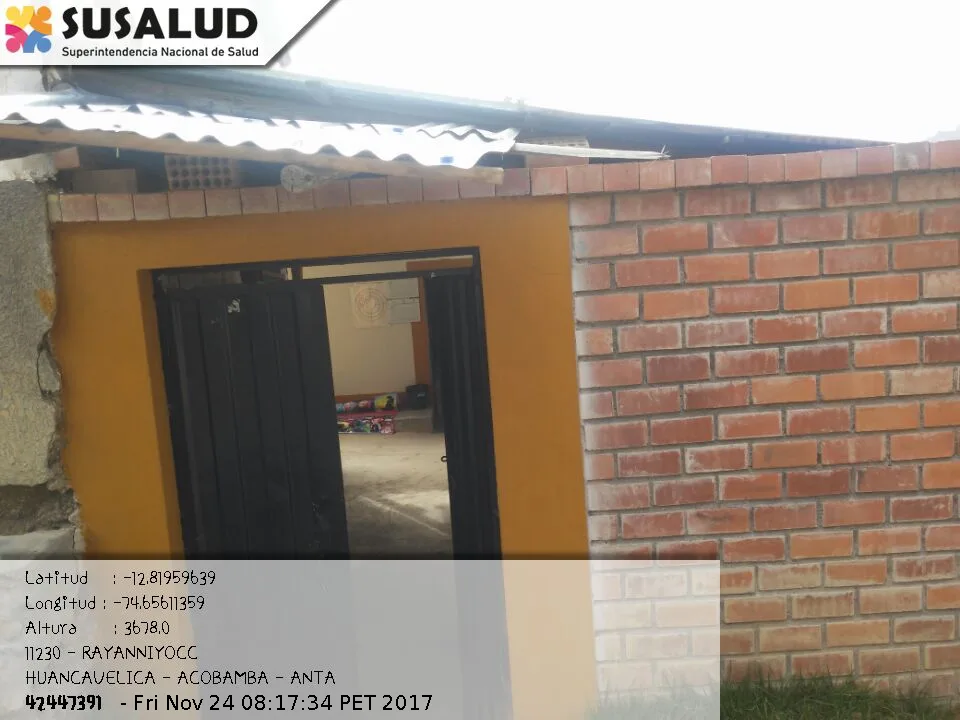 Puesto de Salud Rayanniyocc en Anta, Huancavelica