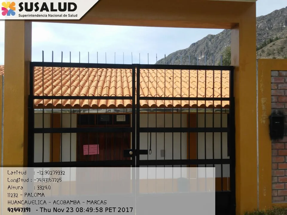 Puesto de Salud Paloma en Marcas, Huancavelica