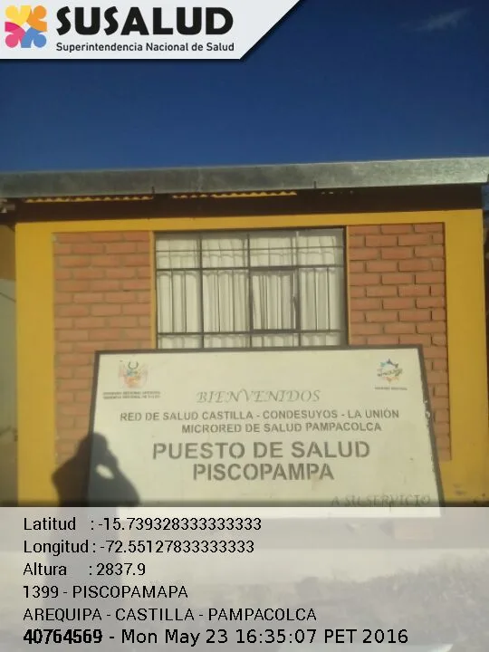 Puesto de Salud Piscopampa en Pampacolca, Arequipa