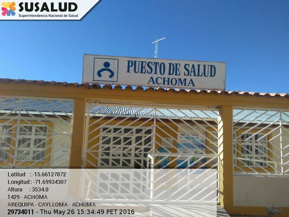 Puesto de Salud Achoma en Arequipa