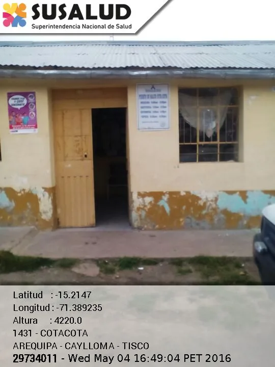 Puesto de Salud Cotacota en Tisco, Arequipa