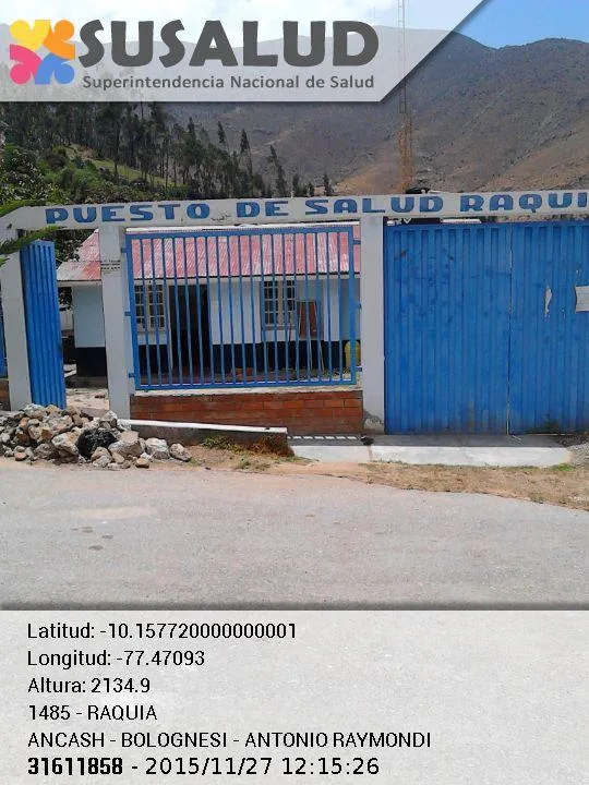 Puesto de Salud Raquia en Antonio Raimondi, Ancash