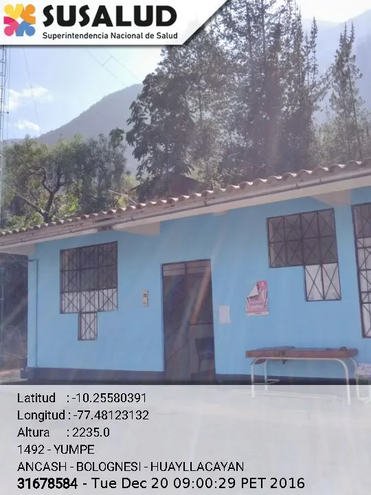 Puesto de Salud Yumpe en Huayllacayan, Ancash