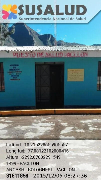 Puesto de Salud Pacllon en Ancash