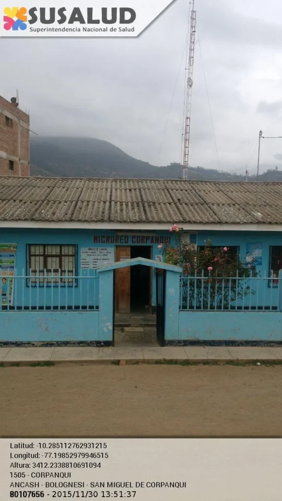 Puesto de Salud Corpanqui en San Miguel de Corpanqui, Ancash