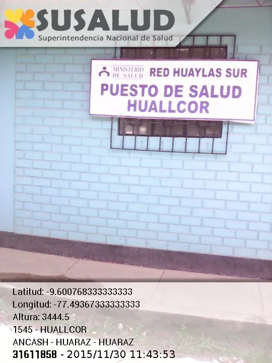Puesto de Salud Huallcor en Huaraz, Ancash