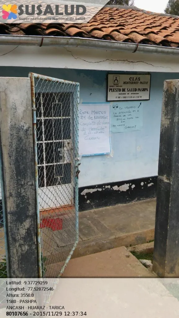Puesto de Salud Pashpa en Tarica, Ancash