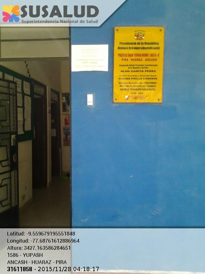 Puesto de Salud Yupash en Pira, Ancash