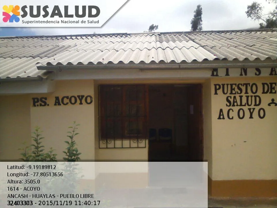 Puesto de Salud Virgen Inmaculada del Centro Poblado de Acoyo en Pueblo Libre, Ancash