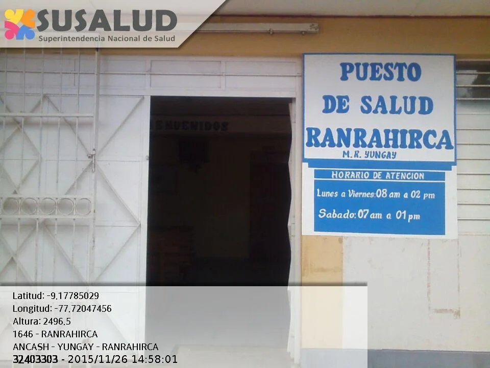 Puesto de Salud Ranrahirca en Ancash