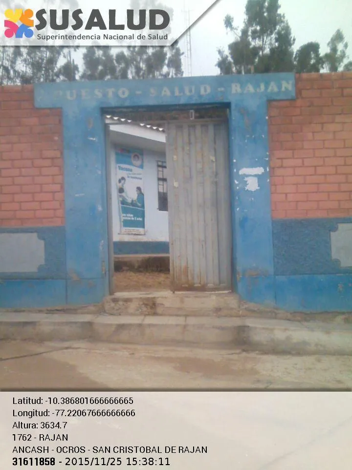 Puesto de Salud Rajan en San Cristobal de Rajan, Ancash