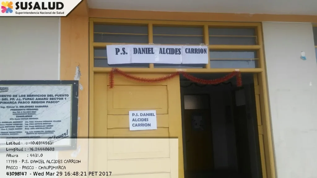 P.S. Daniel Alcides Carrion en Chaupimarca, Pasco