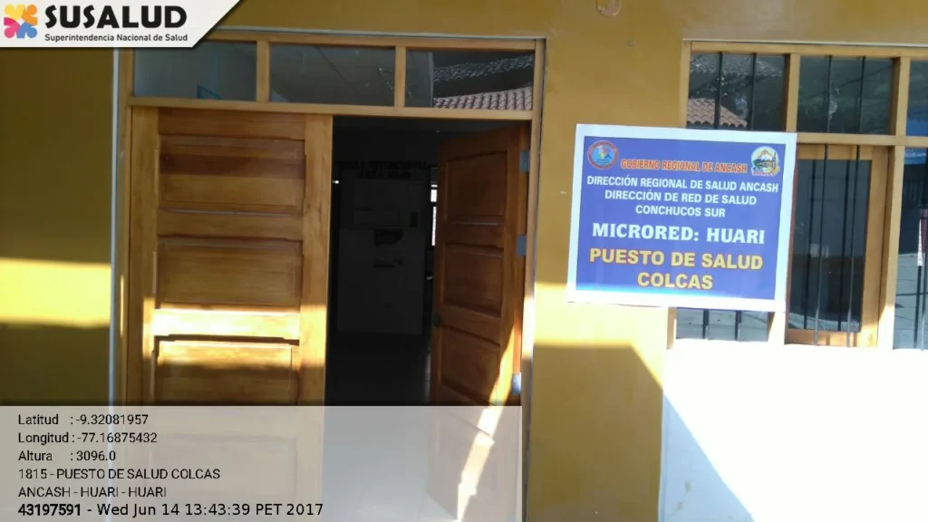 Puesto de Salud Colcas en Huari, Ancash