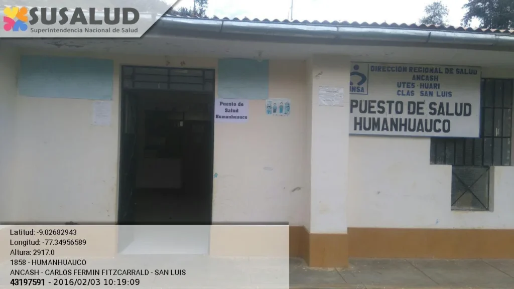 Puesto de Salud Humanhuauco en San Luis, Ancash