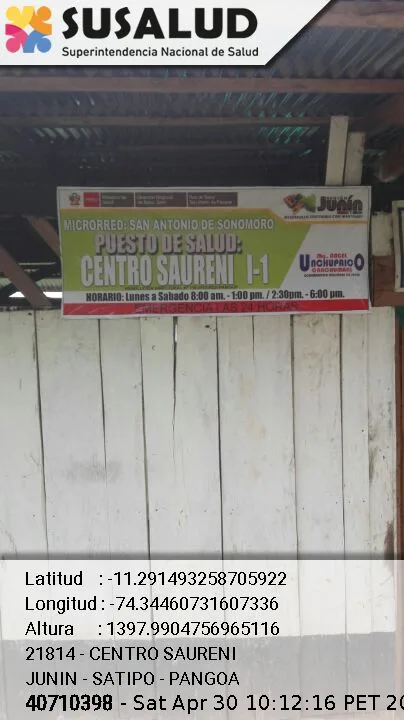 Centro Saureni en Pangoa, Junin