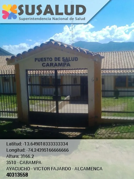 Puesto de Salud Carampa en Alcamenca, Ayacucho