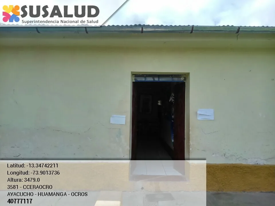 Puesto de Salud Cceraocro en Ocros, Ayacucho