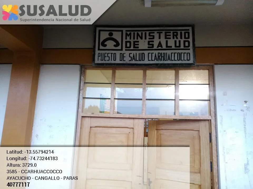 Puesto de Salud de Ccarhuaccocco en Paras, Ayacucho