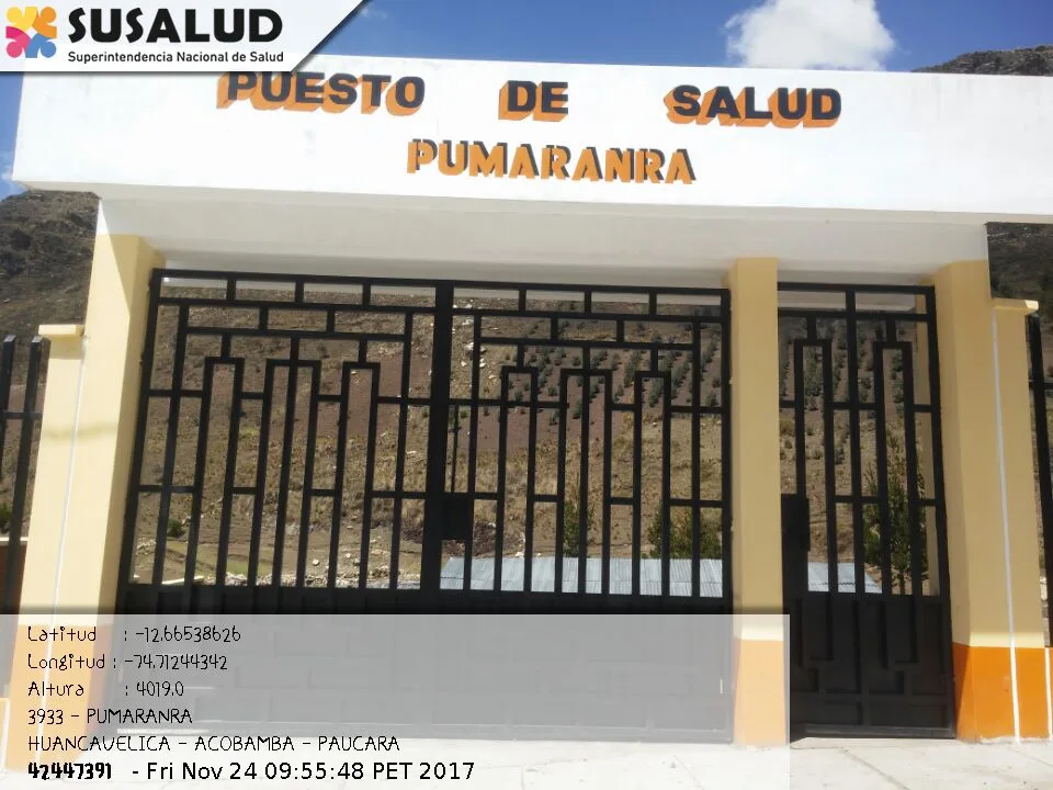 Puesto de Salud Pumaranra en Paucara, Huancavelica