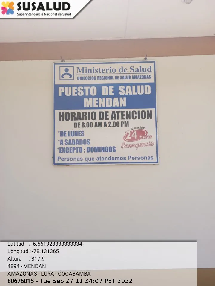 Mendan en Cocabamba, Amazonas