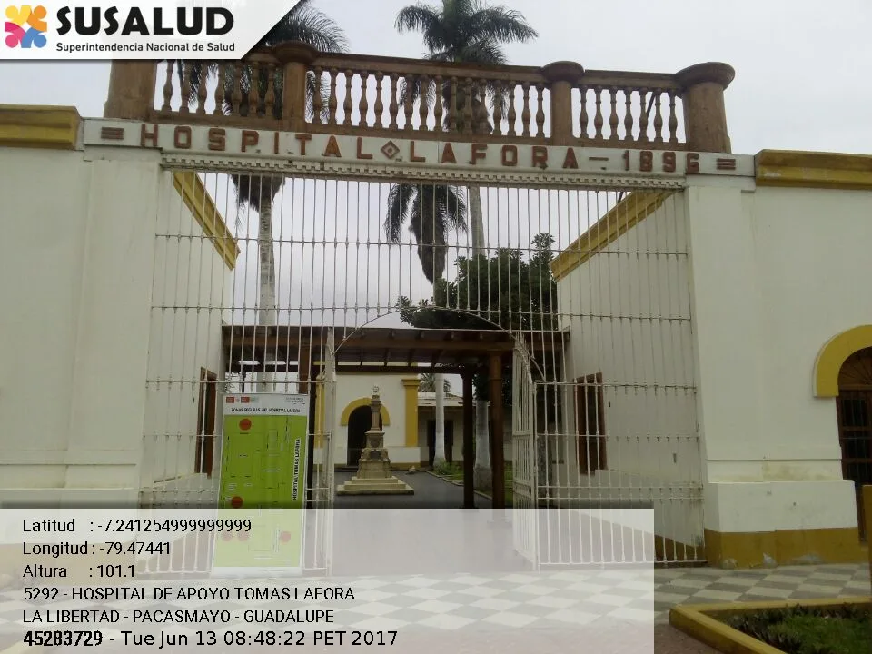Hospital de Apoyo Tomas Lafora en Guadalupe, La Libertad