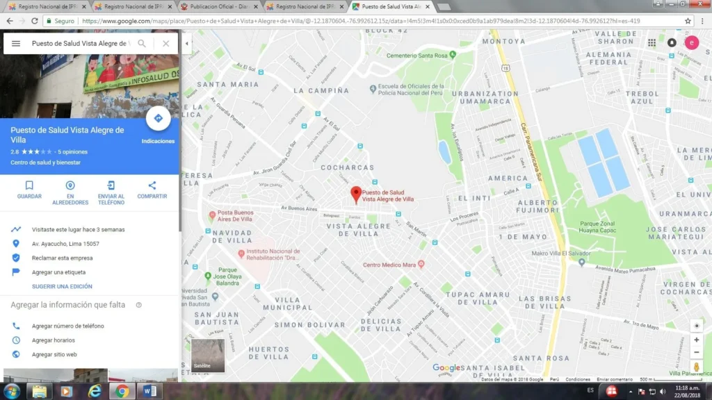Puesto de Salud Vista Alegre de Villa en Chorrillos, Lima