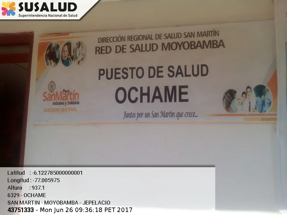 Puesto de Salud Ochame en Jepelacio, San Martin