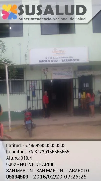 Centro de Salud Nueve de Abril en Tarapoto, San Martin