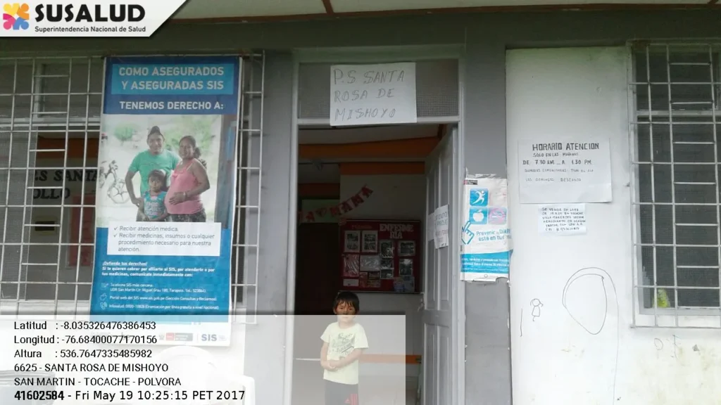 Puesto de Salud Santa Rosa de Mishollo en Polvora, San Martin