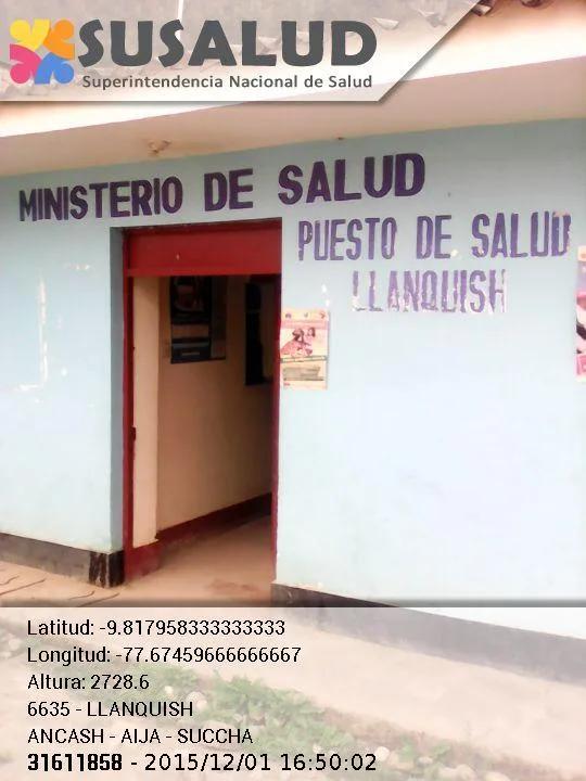 Puesto de Salud Llanquish en Succha, Ancash