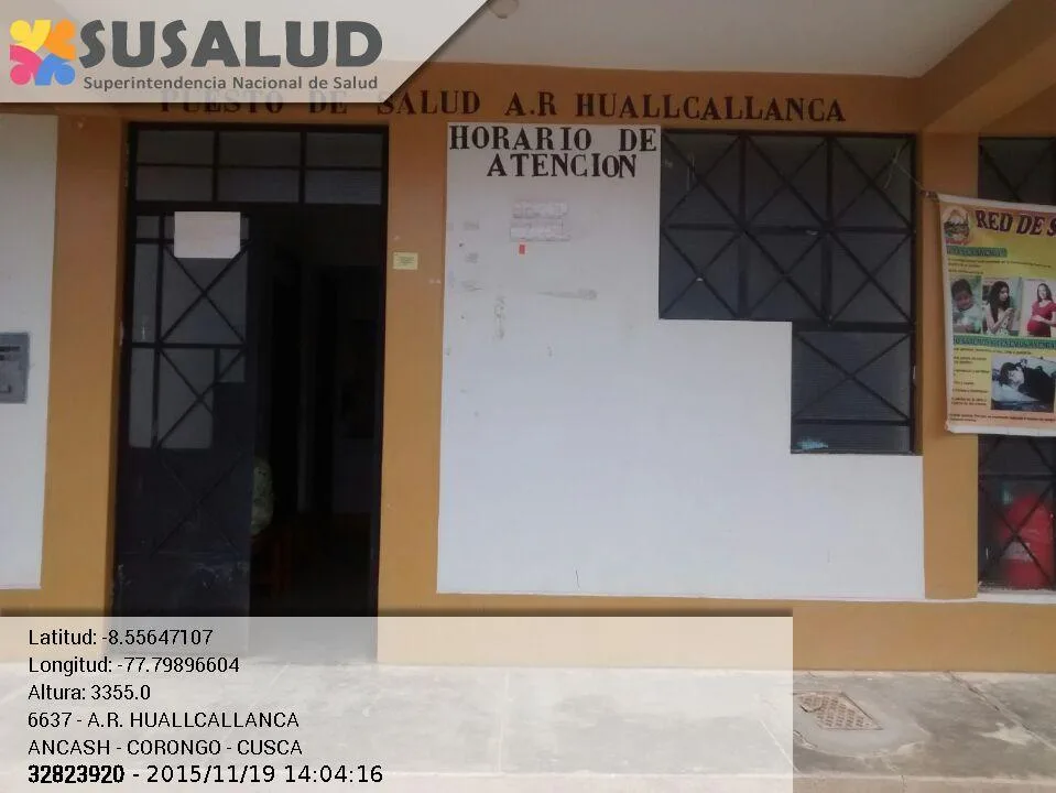 Puesto de Salud Antonio Raymondi Huallcallanca en Cusca, Ancash