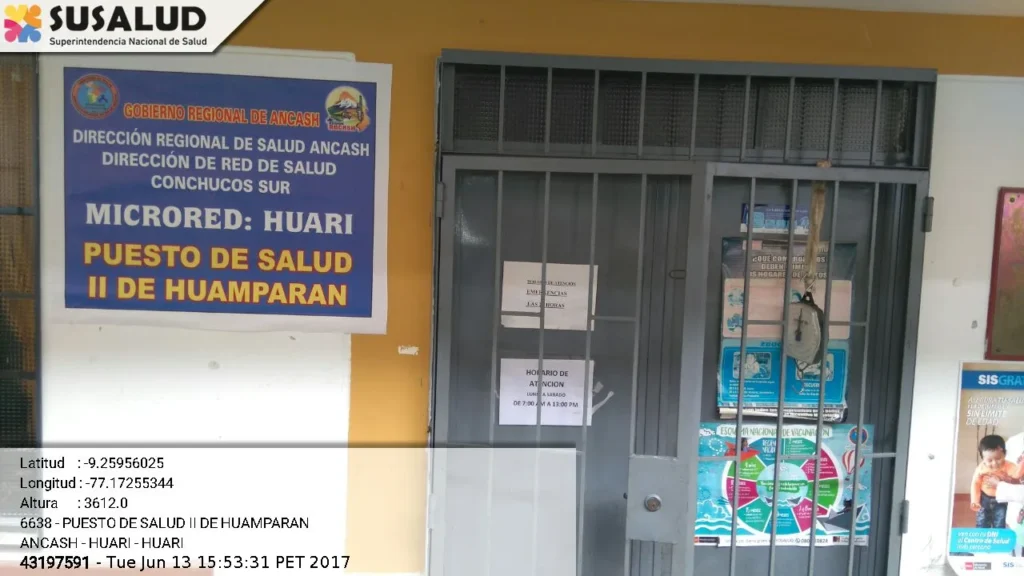 Puesto de Salud II de Huamparan en Huari, Ancash