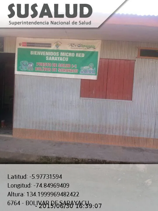 Puesto de Salud I-1 Bolivar de Sarayacu en Loreto