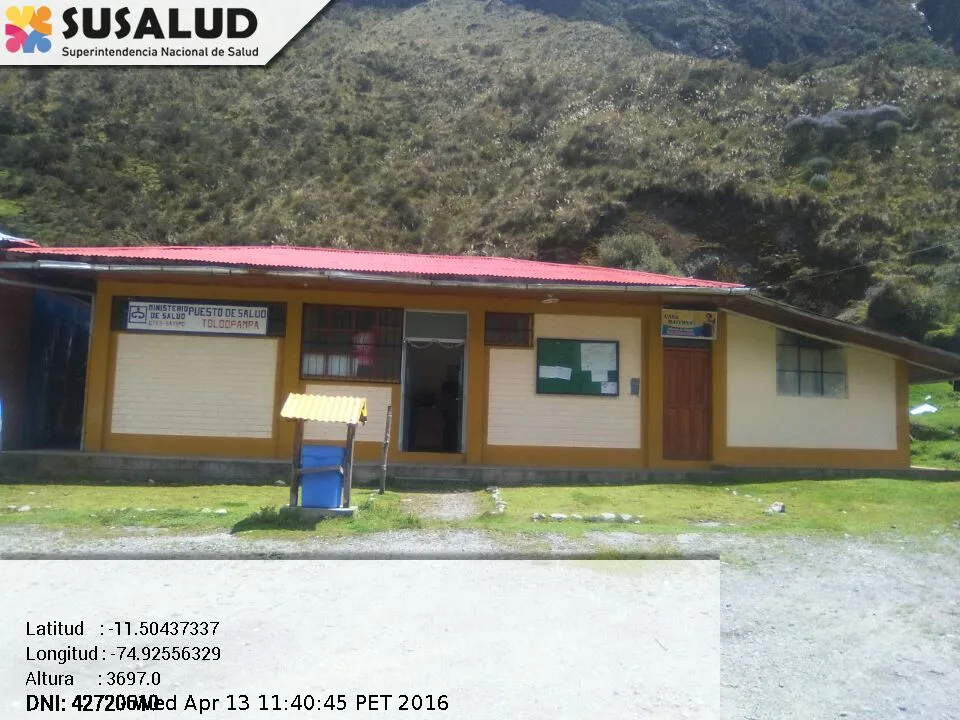 Toldopampa en Pampa Hermosa, Junin