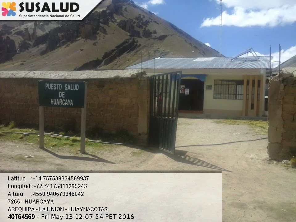Puesto de Salud Huarcaya en Huaynacotas, Arequipa