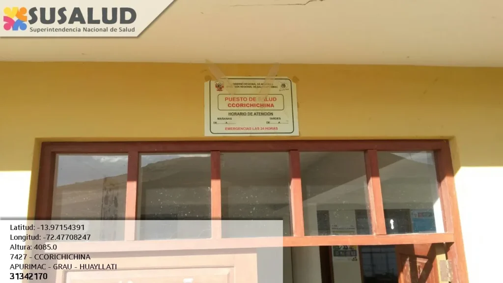 Puesto de Salud Ccorichichina en Huaillati, Apurimac